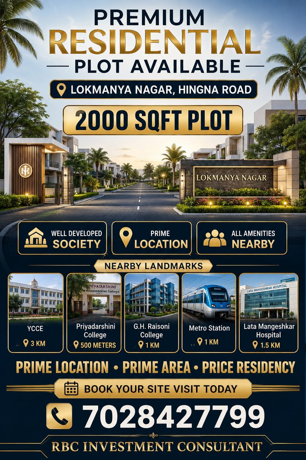 2000 Sq.Ft. Premium Residential Plot in Lokmanya Nagar, Hingna Road