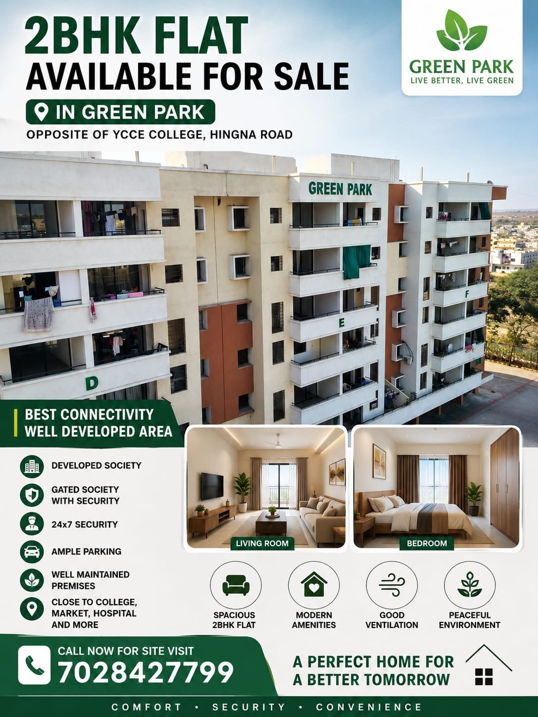 2BHK Flat in Green Park in Green Park, Hingna Road